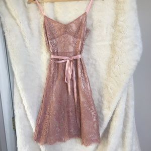 Ann Taylor Rose Gold Strapless Ballerina Dress